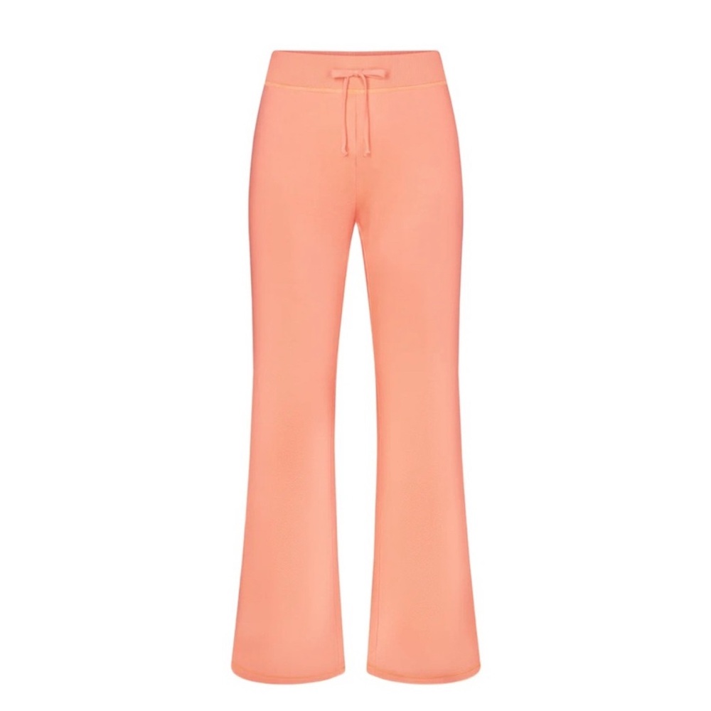 SKIMS MODAL FRENCH TERRY FLARE PANT Color Neon Orange Size S